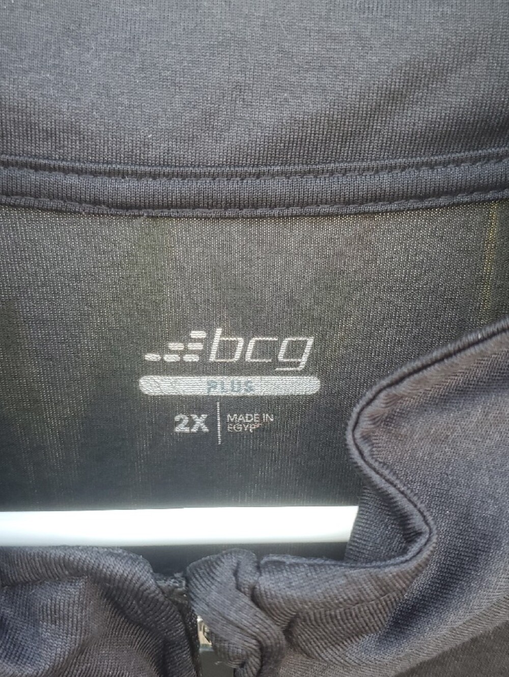 Mens Big & Tall 2X BCG Black Athletic Quarter-Zip Pullover - Picture 2 of 7